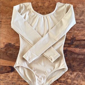 Capezio Tan Long Sleeve Leotard- Intermediate Child - NWOT